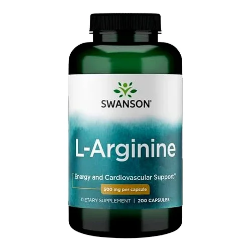 L-Arginina 500mg Swanson 200 Cápsulas Importado