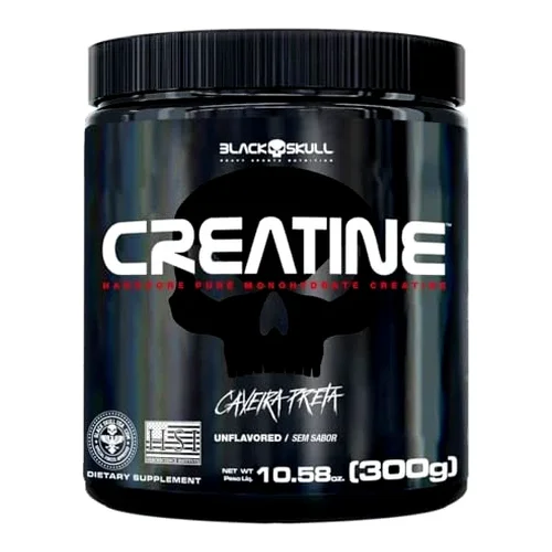 Creatina Monohidratada 100% Pura Caveira Preta Series - Black Skull (300g)