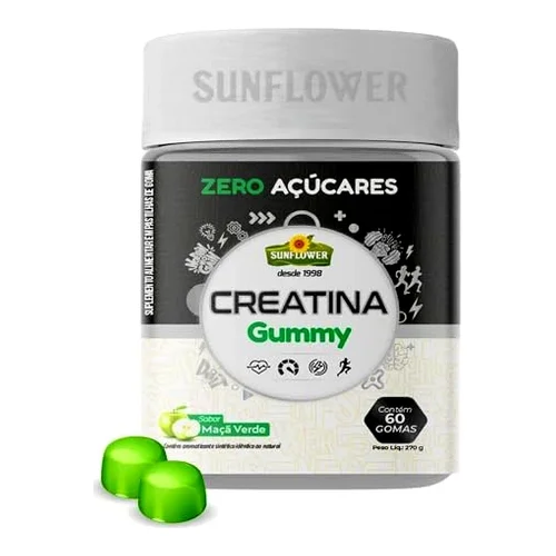 Creatina Gummy Sabor Maçã Verde 60 Gomas - Sunflower