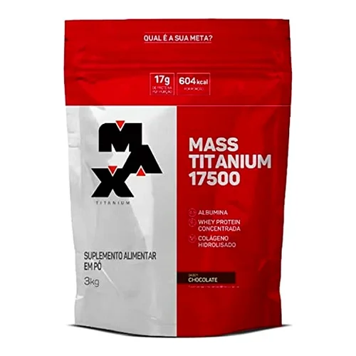 Mass Titanium 17500 Sabor Chocolate Refil 3kg - Max Titanium
