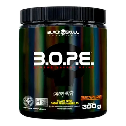 Pré-Treino B.O.P.E. 300g Sabor Frutas Amarelas - Black Skull