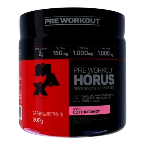 Pré-Treino Hórus 300g Sabor Algodão Doce - Max Titanium
