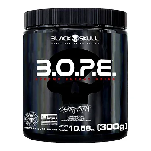 B.O.P.E Pré-Treino Pote 300g Sabor Limão - Black Skull