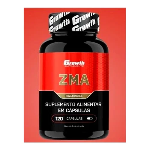 ZMA Growth Supplements Zinco Magnésio Cromo e Vitamina B6 120 Cápsulas